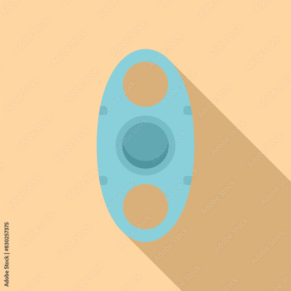 Simplified artist's palette illustration with a modern flat design style and long shadow Simplified artist's palette illustration with a modern flat design style and long shadow