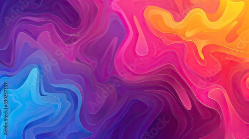 A colorful abstract painting with a purple and blue swirl