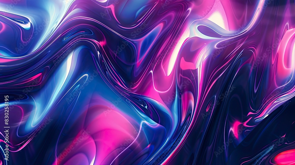 A colorful, abstract painting with a blue and pink swirl A colorful, abstract painting with a blue and pink swirl