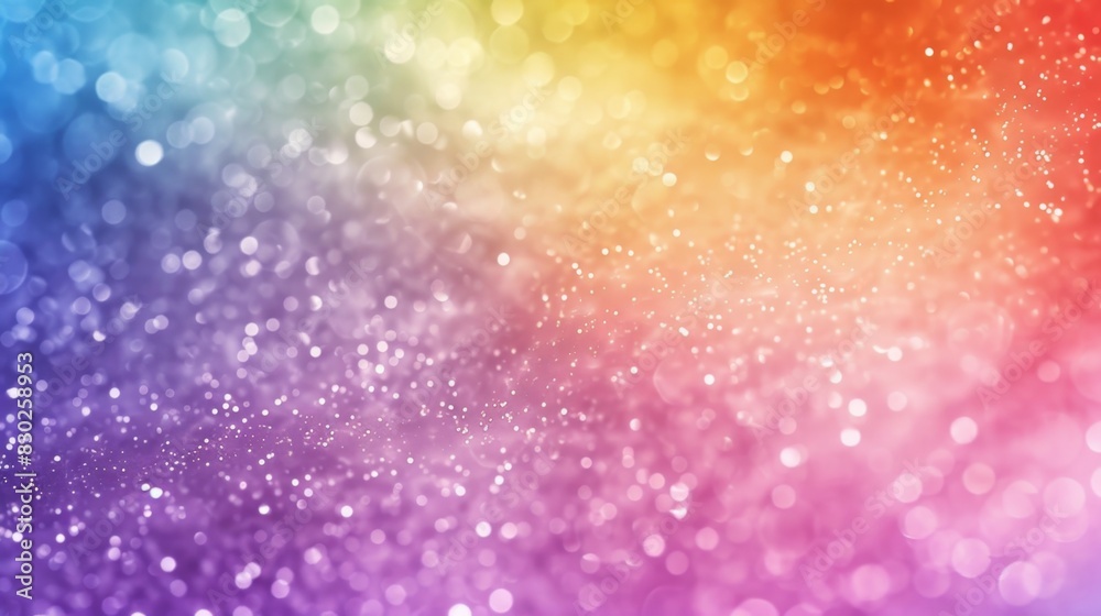 Rainbow Bokeh Background, Generative AI