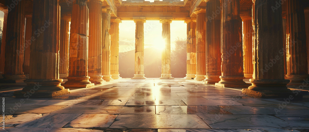 custom made wallpaper toronto digitalInside of ancient greek temple, interiors illuminated by natural light with beautiful carved columns