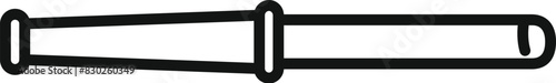 Outline vector illustration of a simple police baton on a white background