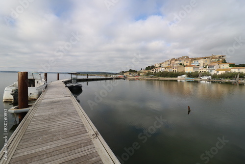 Wallpaper Mural Vue d'ensemble du village, village de Bages, département de l'Aude, France Torontodigital.ca