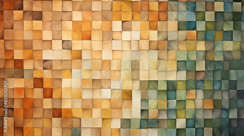 Abstract Image, Mosaic of Small Square Shapes, Pattern Style Texture, Wallpaper, Background, Cell Phone and Smartphone Cover, Computer Screen, Cell Phone and Smartphone Screen, 16:9 Format - PNG