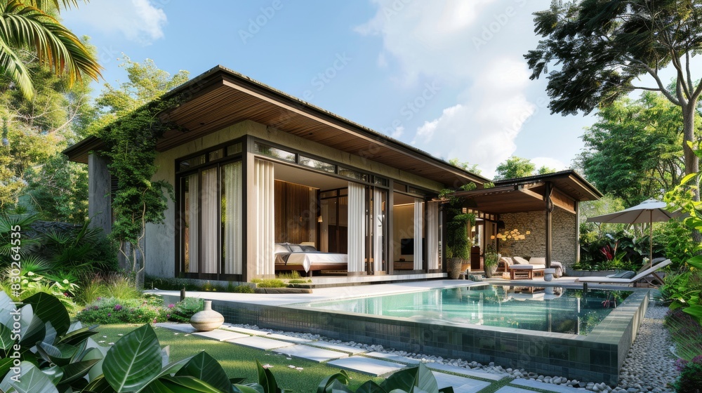 Fototapeta premium House With Central Pool