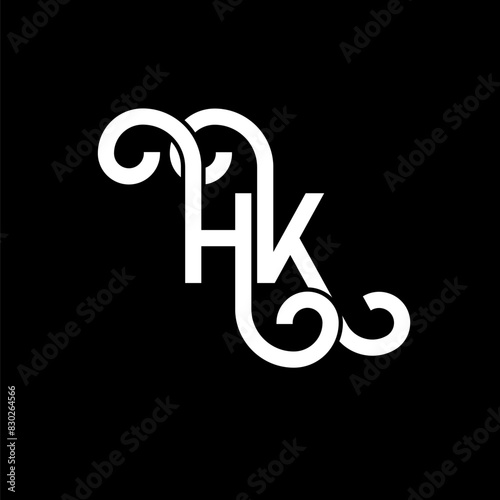 HK letter logo design on black background. HK creative initials letter logo concept. hh letter design. HK white letter design on black background. H K, h k logo