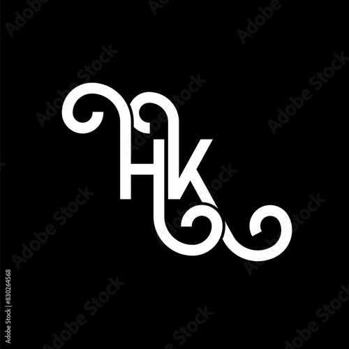 HK letter logo design on black background. HK creative initials letter logo concept. hh letter design. HK white letter design on black background. H K, h k logo