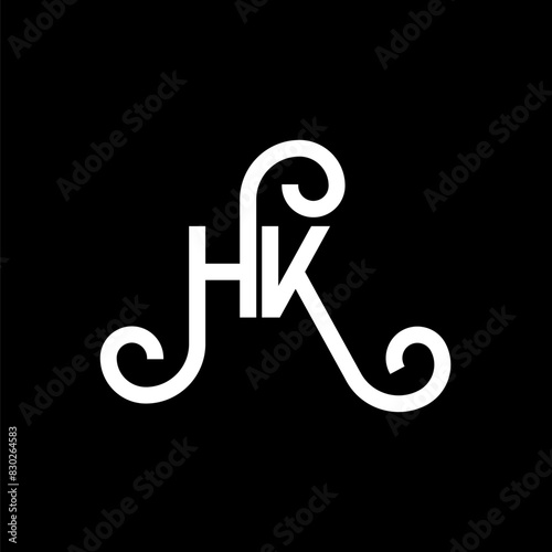 HK letter logo design on black background. HK creative initials letter logo concept. hh letter design. HK white letter design on black background. H K, h k logo