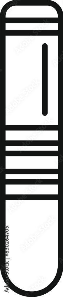 Black and white line art vector of a simple test tube Black and white line art vector of a simple test tube