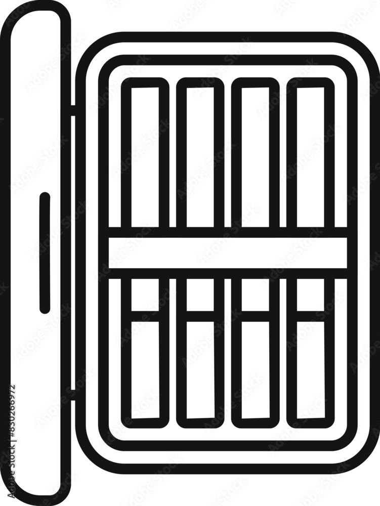 A simplistic linear icon of a bookshelf, suitable for various design uses A simplistic linear icon of a bookshelf, suitable for various design uses