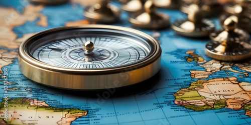 Mark locations on a world map with a magnetic compass pin. Concept To mark locations on a world map with a magnetic compass pin, you could use the following topics