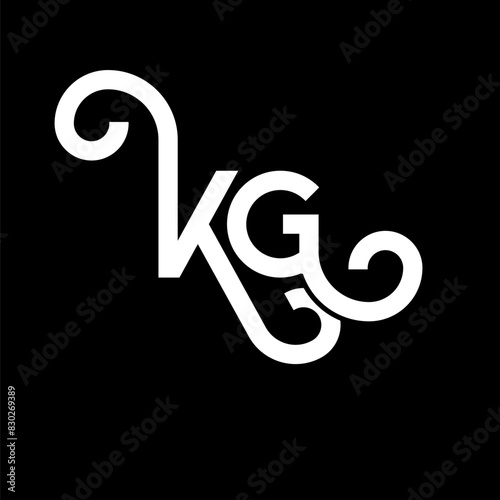 KG letter logo design on black background. KG creative initials letter logo concept. kg letter design. KG white letter design on black background. K G, k g logo