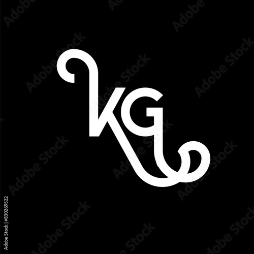 KG letter logo design on black background. KG creative initials letter logo concept. kg letter design. KG white letter design on black background. K G, k g logo