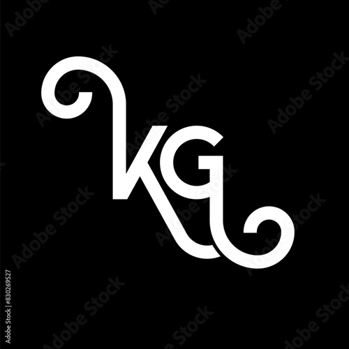 KG letter logo design on black background. KG creative initials letter logo concept. kg letter design. KG white letter design on black background. K G, k g logo