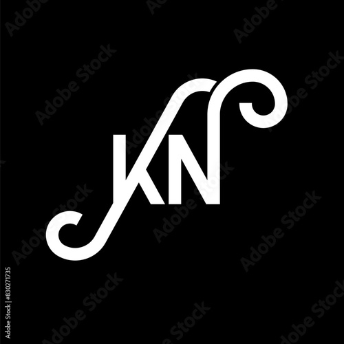 KN letter logo design on black background. KN creative initials letter logo concept. kn letter design. KN white letter design on black background. K N, k n logo