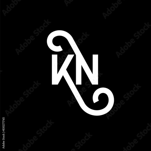 KN letter logo design on black background. KN creative initials letter logo concept. kn letter design. KN white letter design on black background. K N, k n logo