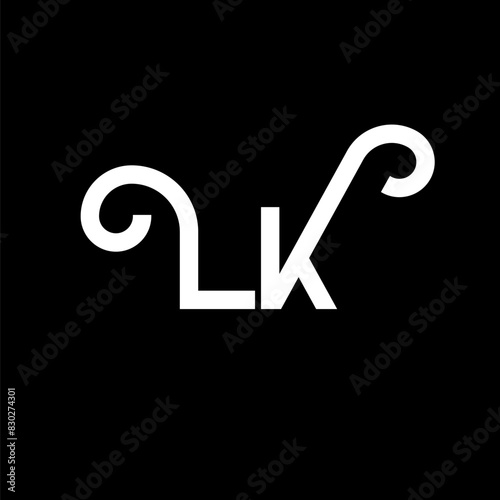 LK Letter Logo Design. Initial letters LK logo icon. Abstract letter LK minimal logo design template. L K letter design vector with black colors. lk logo