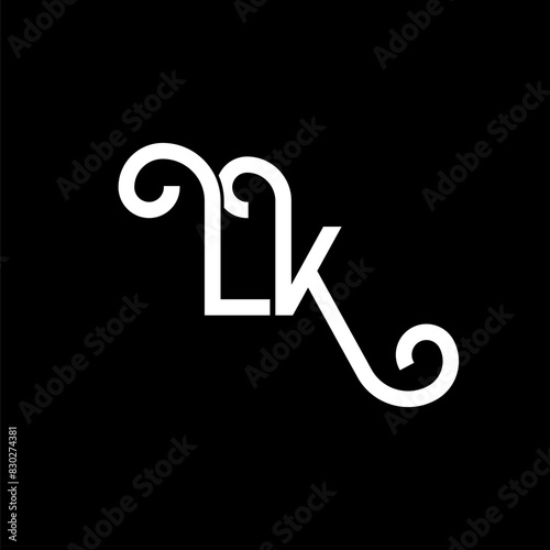 LK Letter Logo Design. Initial letters LK logo icon. Abstract letter LK minimal logo design template. L K letter design vector with black colors. lk logo