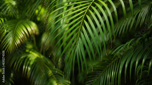 Texture of palm branches in the background 