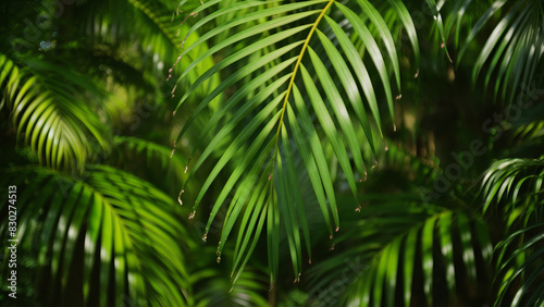 Texture of palm branches in the background 