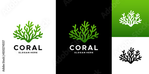 coral icon logo creative design vector