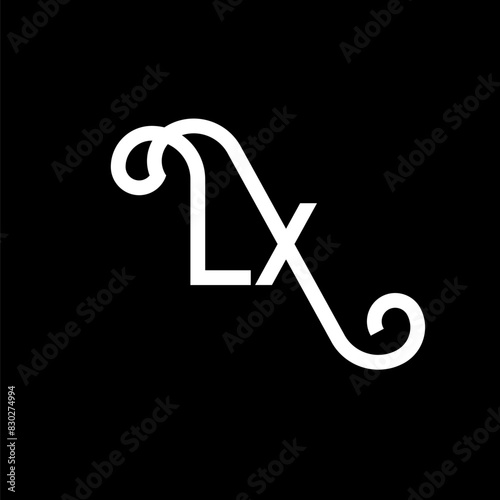 LX Letter Logo Design. Initial letters LX logo icon. Abstract letter LX minimal logo design template. L X letter design vector with black colors. lx logo