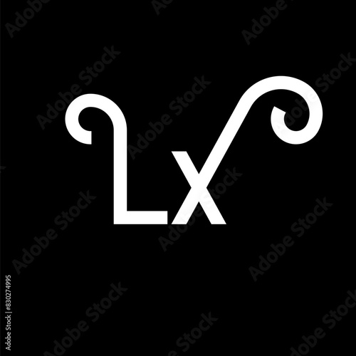 LX Letter Logo Design. Initial letters LX logo icon. Abstract letter LX minimal logo design template. L X letter design vector with black colors. lx logo