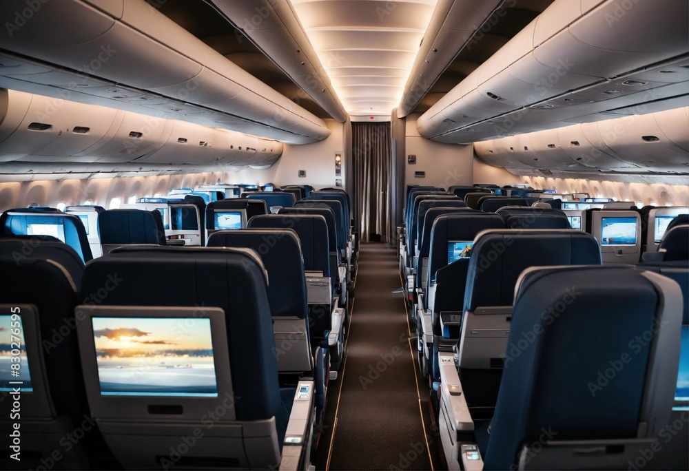 interior of a passenger plane interior of a passenger plane
