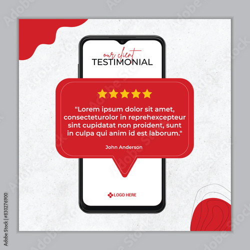 Hand-drawn customer feedback & review instagram post template