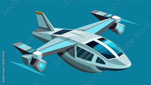 With its futuristic design and impressive capabilities the eVTOL represents a major step forward in the evolution of air travel and transportation technology.. Vector illustration