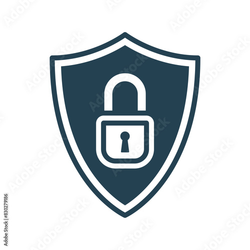 shield padlock icon design vector template