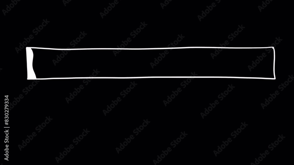 Hand drawn animation of a loading bar. Video clip with alpha channel.