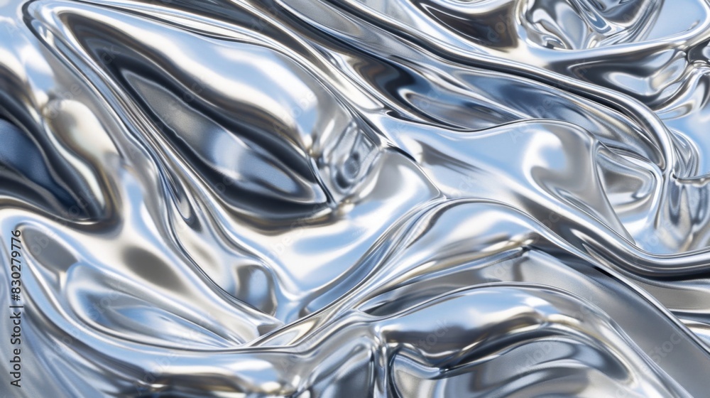 Abstract Liquid Chrome Background, Generative AI Abstract Liquid Chrome Background, Generative AI
