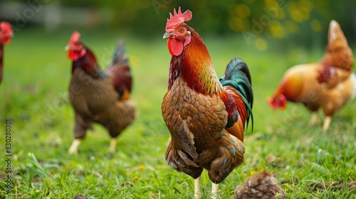 Attractive Chickens and Male Chicken photo