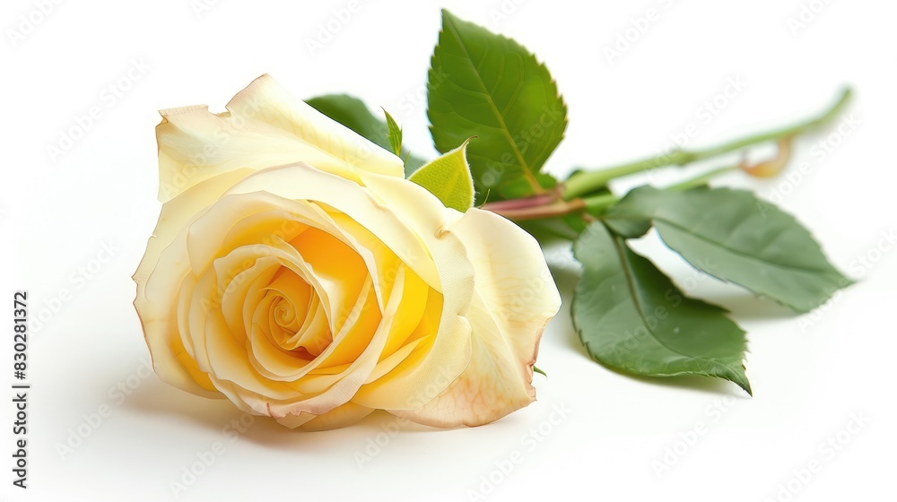 Naklejka premium Rose isolated on white background with Clipping path