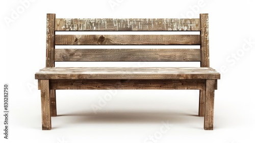 Wallpaper Mural isolated wooden park bench on white background outdoor furniture Torontodigital.ca