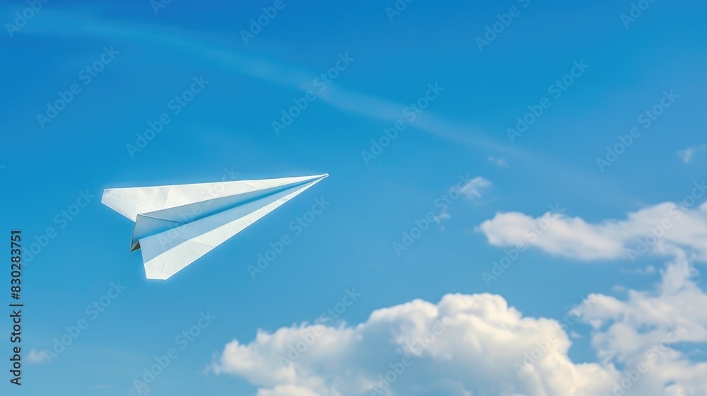 Fototapeta premium Success through trial and error Paper airplane and persistence