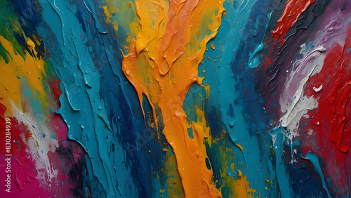 Abstract art with intense colors and spontaneous drips creating a powerful visual impact