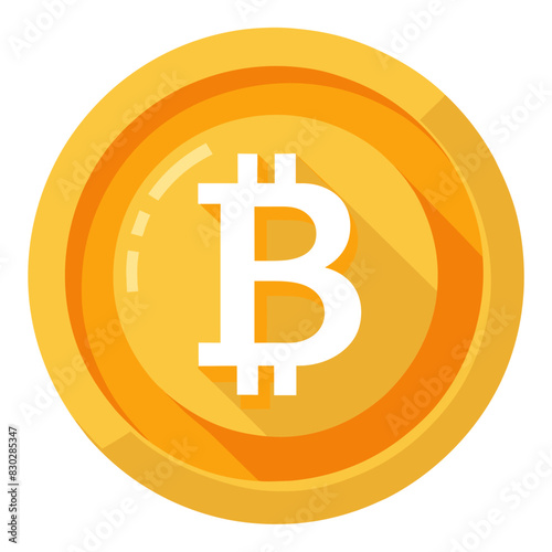 Gold coin with letter b in electric blue, for brand or trademark