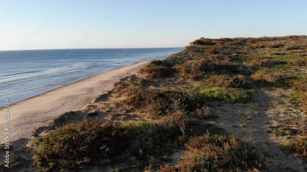 Cape Cod National Seashore Aerial at Wellfleet, Massachusetts Over the Beach and Ocean