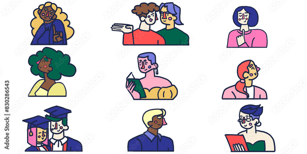 Fototapeta premium illustration of a set of people