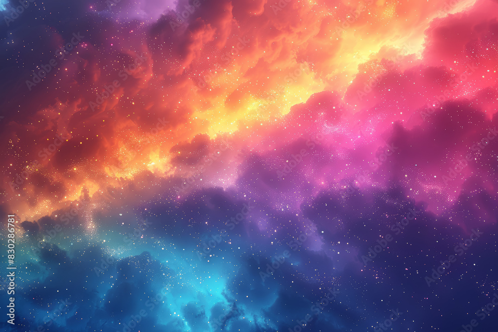 Soft pastel rainbow gradient blending seamlessly. Concept of harmony and light. Generative Ai.