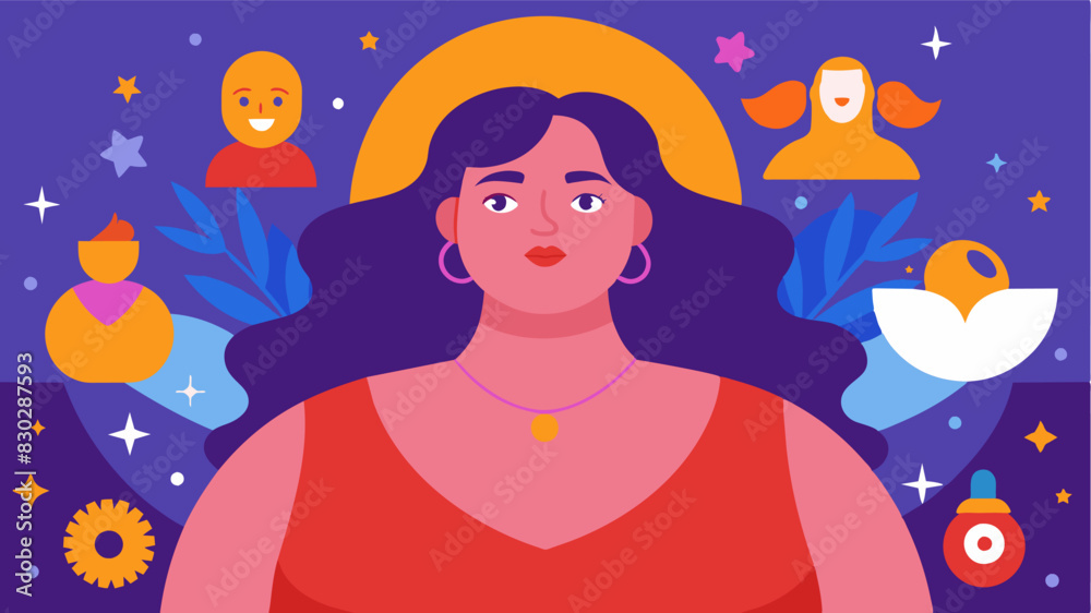 A viral video of a famous actress discussing her struggles with body image and sharing her journey to selfacceptance and body positivity.. Vector illustration A viral video of a famous actress discussing her struggles with body image and sharing her journey to selfacceptance and body positivity.. Vector illustration