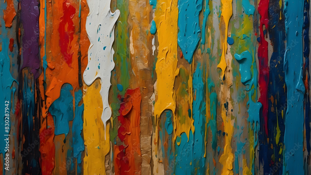Colorful vertical drip paint background
