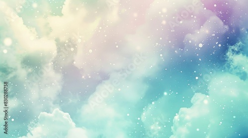 Background: gentle lavender mint green shades cloud patterns lights backdrop photo