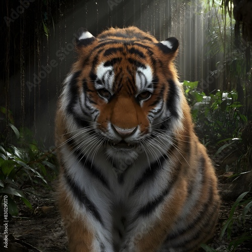 Sad Striped Jungle Tiger