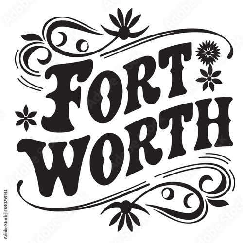 Fort Worth Groovy Text Vector