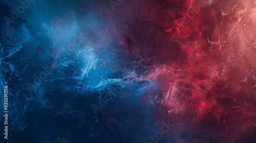 Bright crimson and soft blue blend with swirling textures backdrop photo