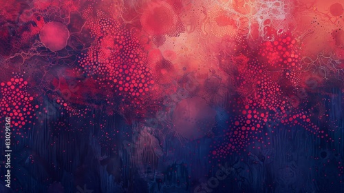 Bold gradient from red to navy adorned with lace patterns backdrop photo