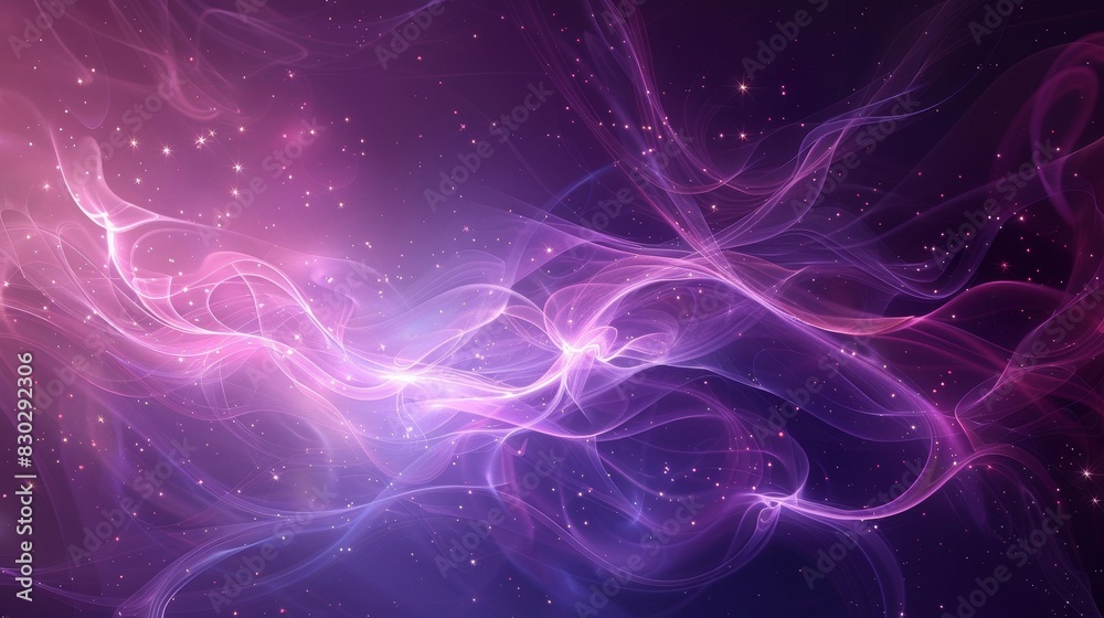 Obraz premium Blend of periwinkle maroon hues wave-like patterns glowing stars dreamy patriotic ambiance backdrop